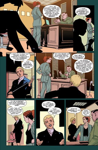 Having the Internal Affairs officer handle a golf club subtly signals her significance in this story.